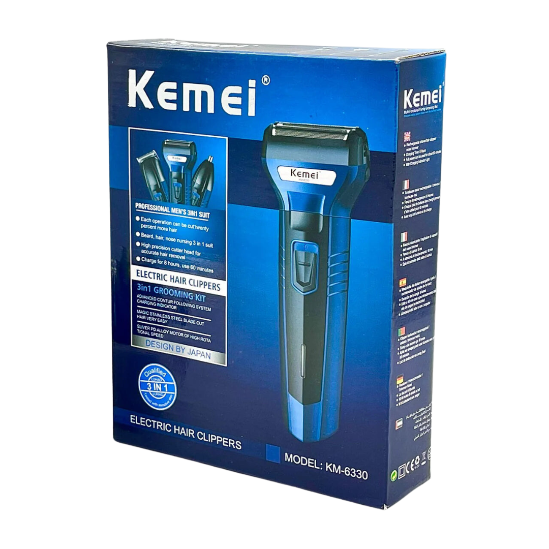 KEMEI HAIR TRIMMER ELECTRIC HAIR CLIPPERS 3IN1 KM-6330