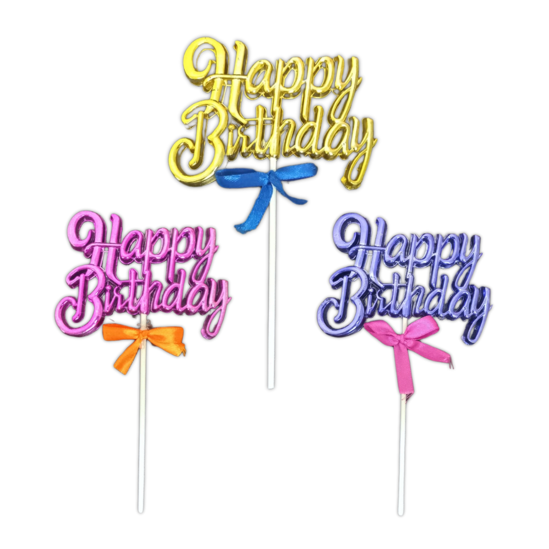 BIRTHDAY CAKE TOPPER PLASTIC 1PC