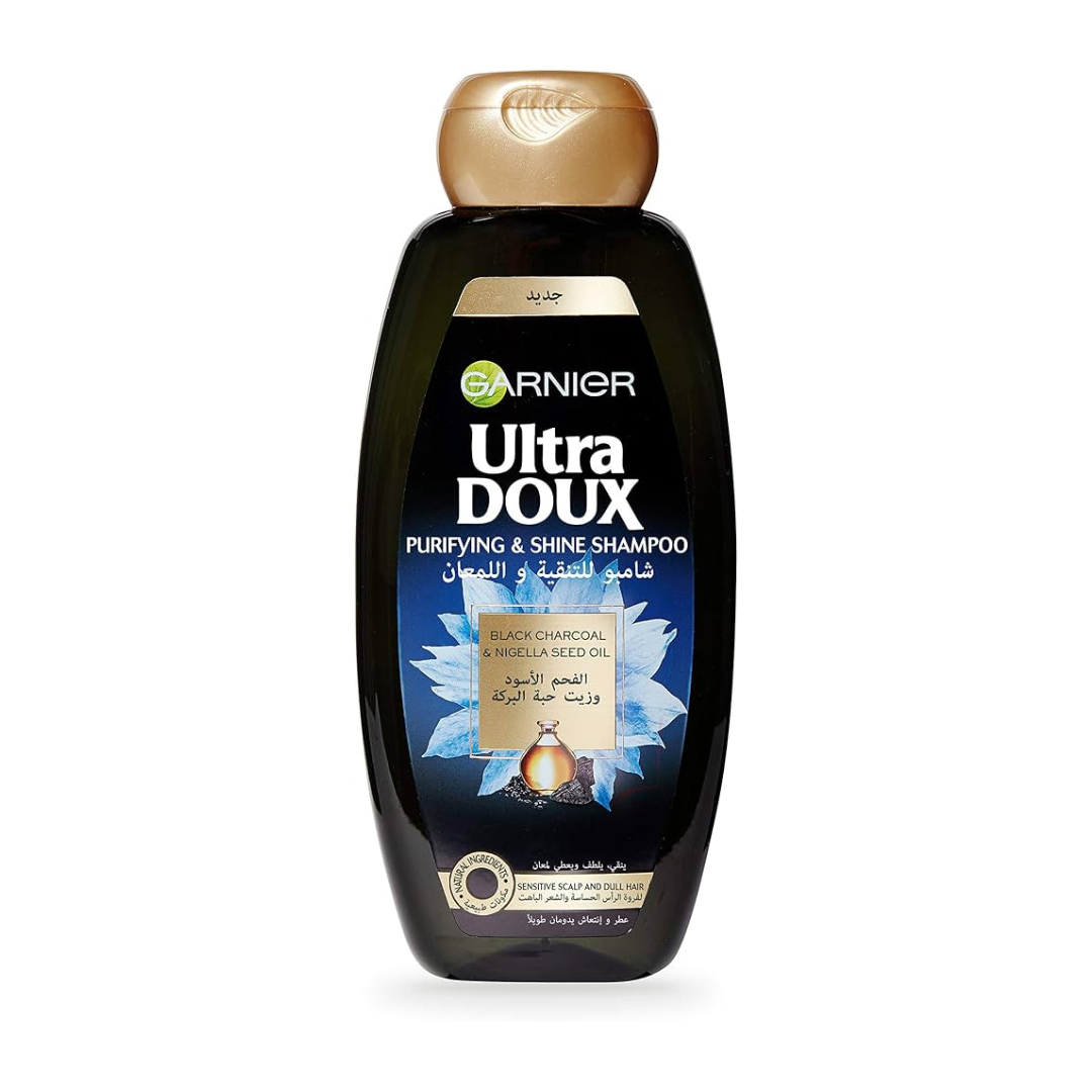 GARNIER ULTRA DOUX SHAMPOO BLACK CHARCOAL & NIGELLA SEED OIL 400ML