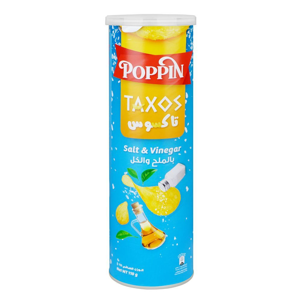 POPPIN TAXOS CHIPS SALT & VINEGAR 110GM