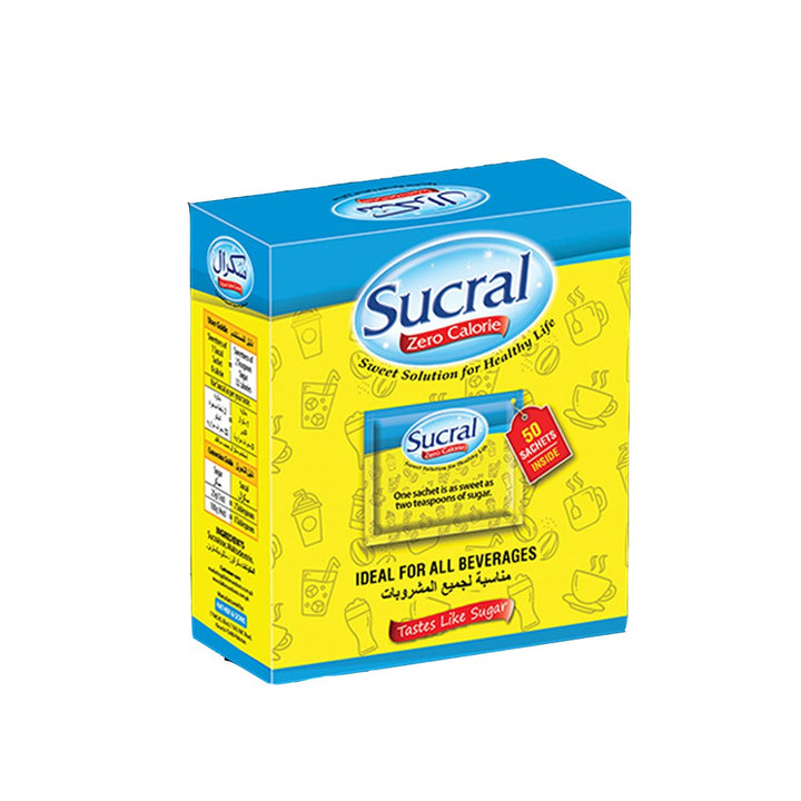 SUCRAL ZERO CALORIE SWEETNER FOR ALL BEVERAGES 50PC