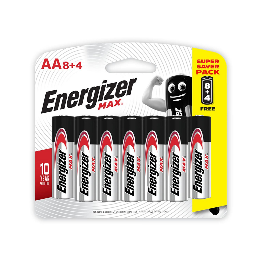 ENERGIZER MAX SUPER SAVER PACK AA BATTERIES 8+4-PCS