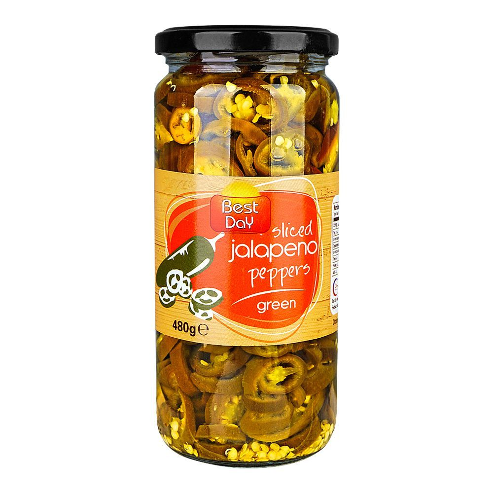 BEST DAY SLICED JALAPENO GREEN PEPPERS 480GM