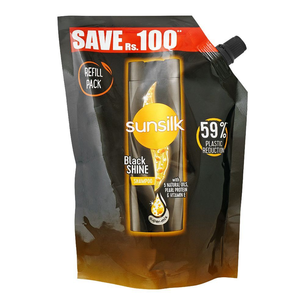 SUNSILK SHAMPOO BLACK SHINE  REFILL PPOUCH 360ML