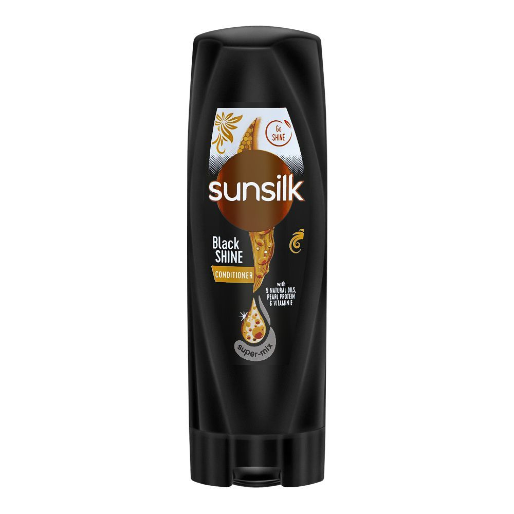 SUNSILK CONDITIONER BLACKSHINE WITH 5NATURAL OIL 180ML