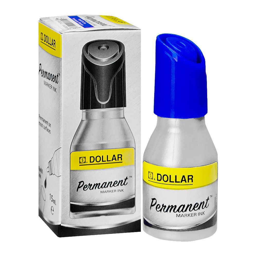 DOLLAR PERMANENT MARKER INK BLUE 15ML