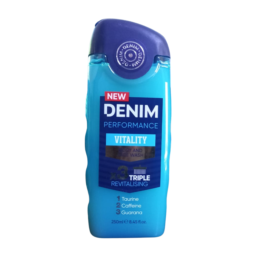 DENIM PERFORMANCE VITALITY BODY WASH & FACE WASH 250ML