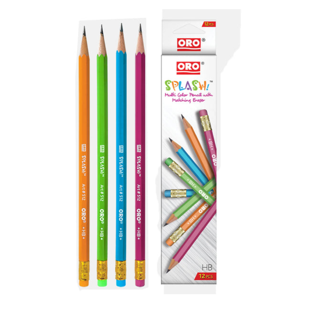 ORO SPLASH PENCILS 12 PCS PACK NO.512