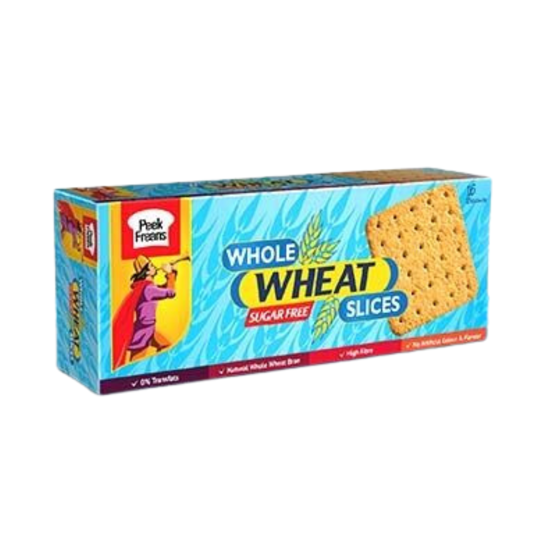 PEEK FREANS WHOLE WHEAT SLICES SUGAR FREE 12-BISCUITS 125GM