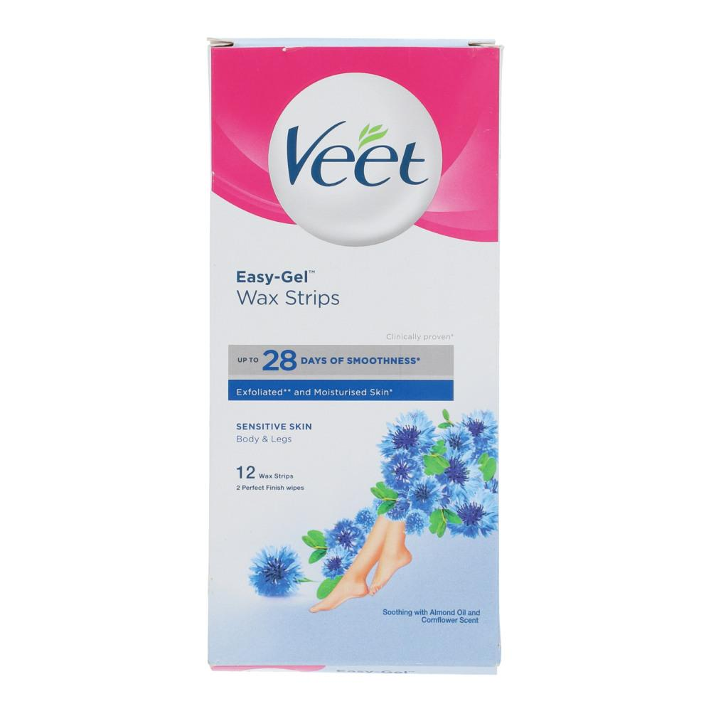 VEET EASY-GEL 12 WAX STRIPS PACK SENSITIVE SKIN