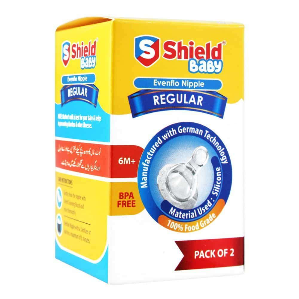 SHIELD BABY EVENFLO NIPPLE REGULAR 6M+ 2-PCS PACK