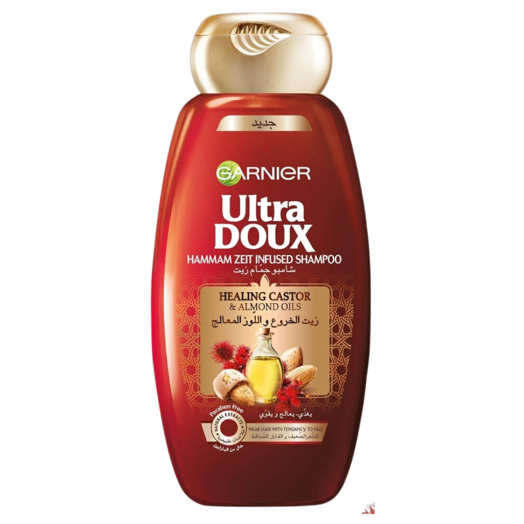 GARNIER ULTRA DOUX SHAMPOO HEALING CASTOR & ALMOND OILS 600ML