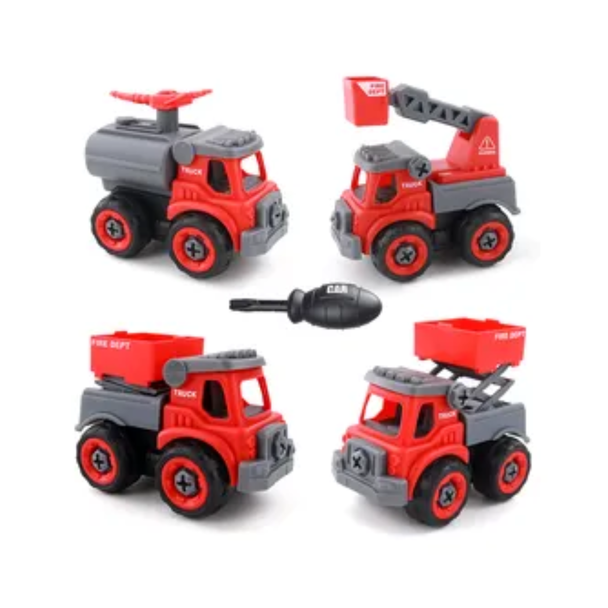 DIY 4 IN 1 FIRE TRUCK SET 66619