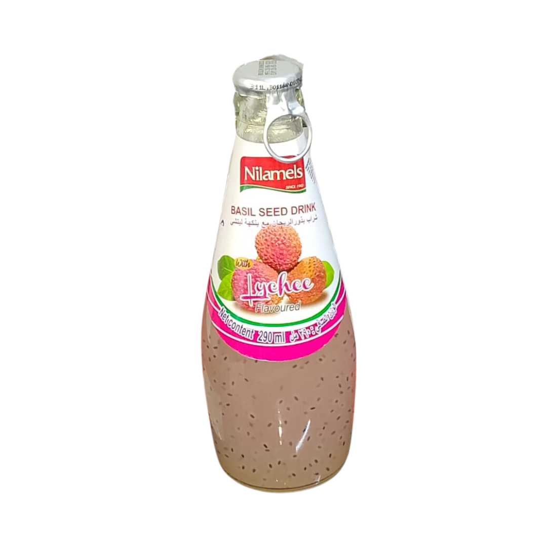 NILAMELS LYCHEE BASIL SEED DRINK 290ML