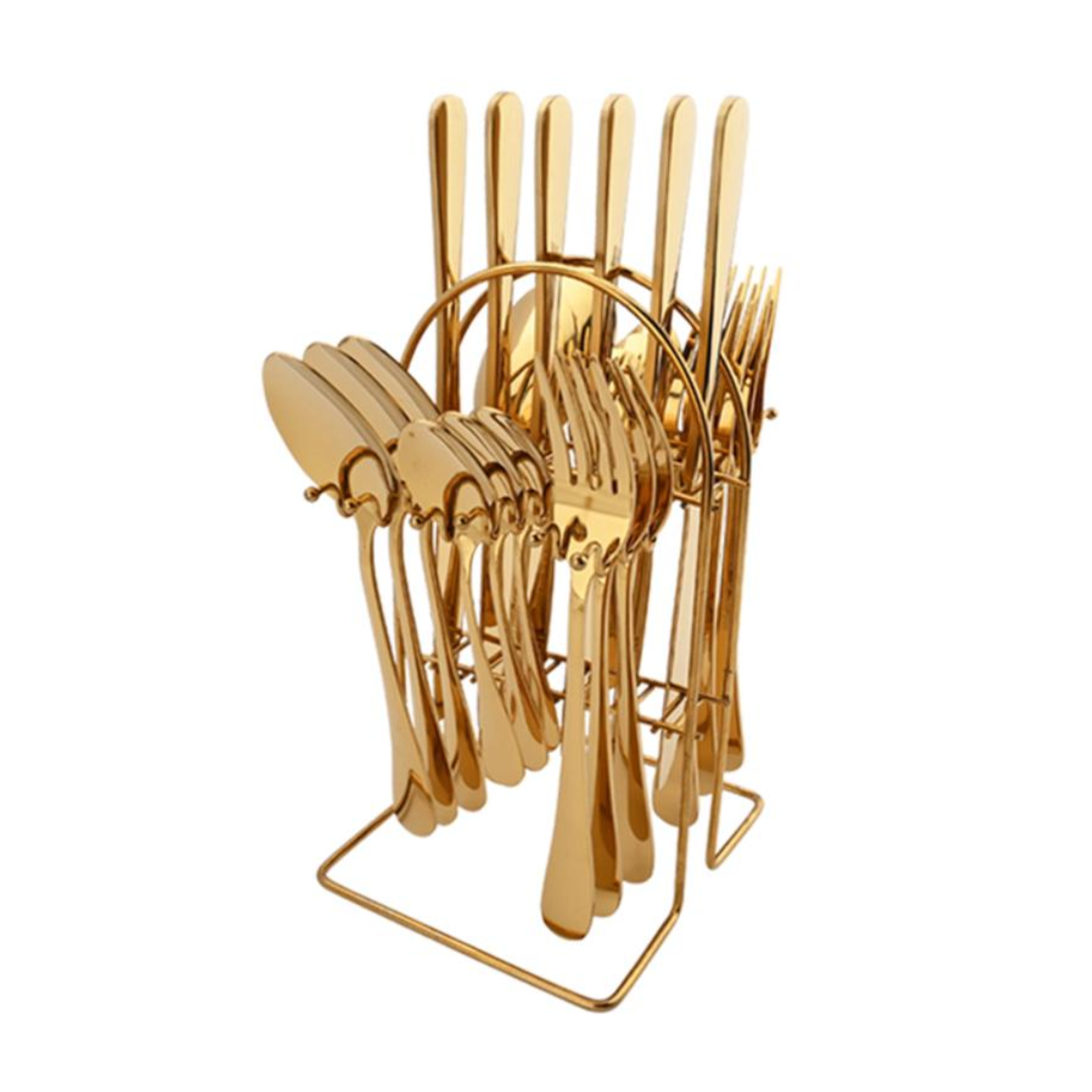 GOLD STAINLESS STEEL CUTLERY SET 24PCS WITH HANGER