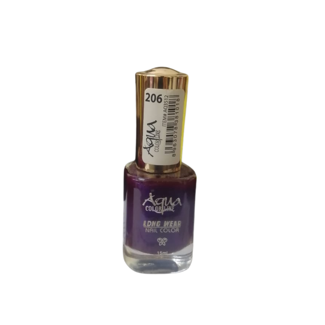 AQUA COLORLINE LONG WEAR NAIL POLLISH 15ML NO. 206