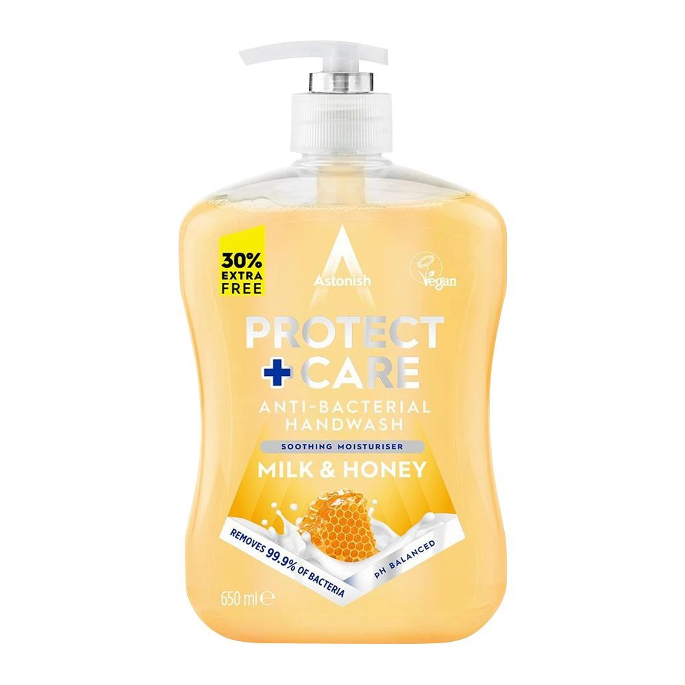 ASTONISH PROTECT + CARE MILK & HONEY HANDWASH 650ML