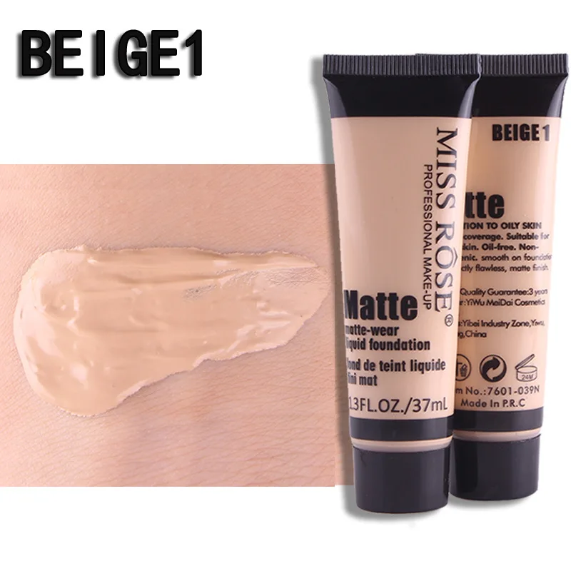 MISS ROSE LIQUID FOUNDATION MATTE BAIGE-1 37ML