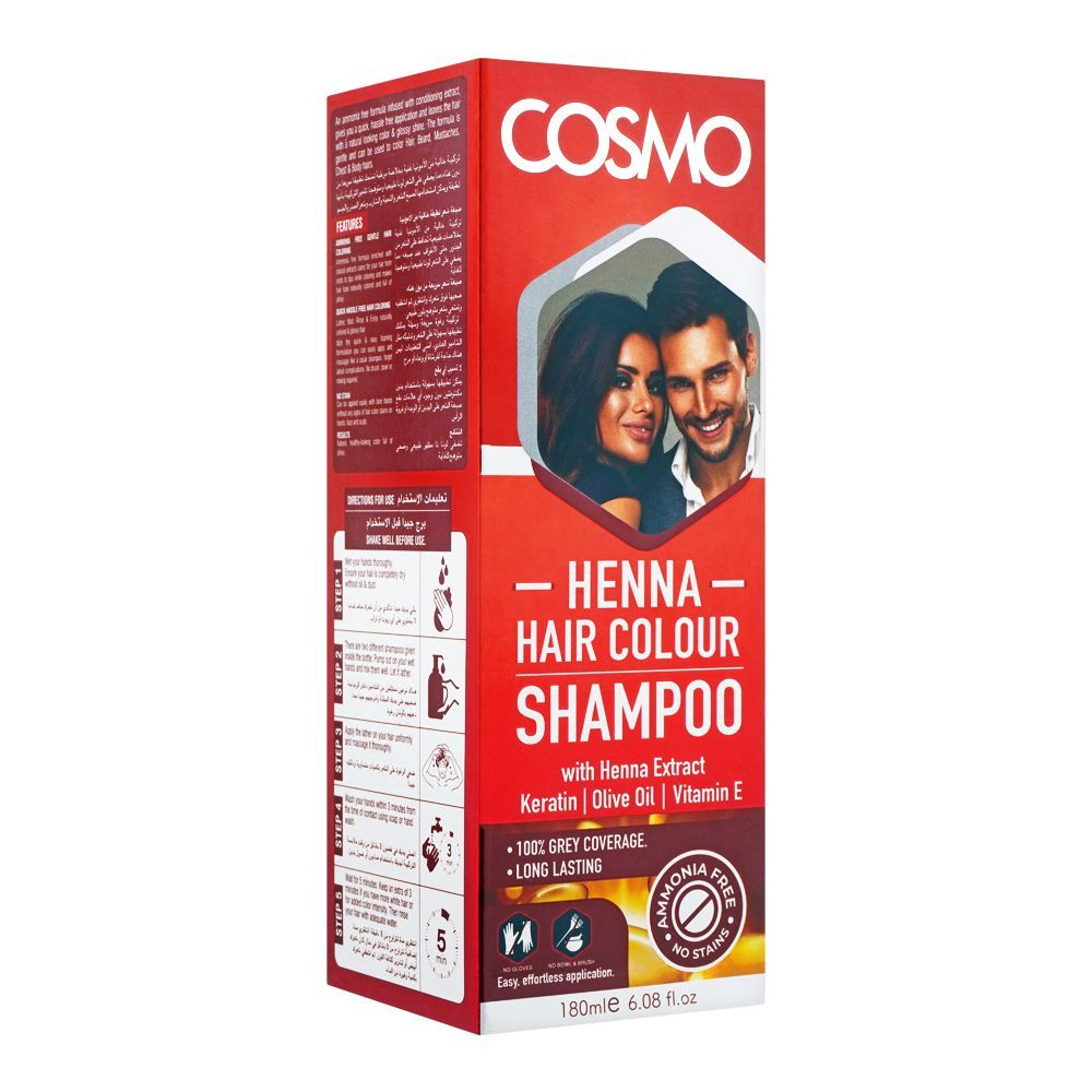 COSMO COLOUR SHAMPOO HENNA 180ML