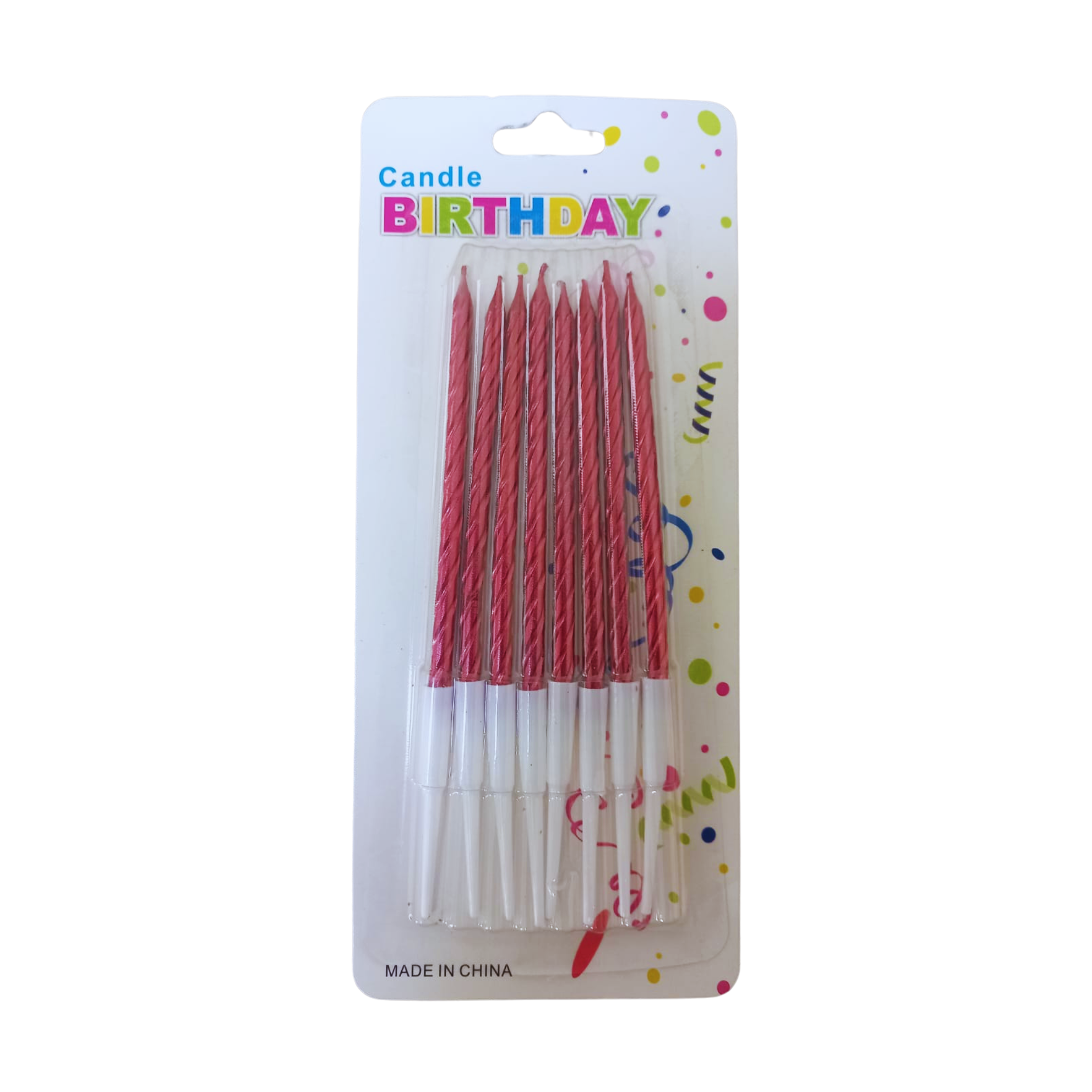 SLIM CANDLE SPIRAL DESIGN 8PCS PACK