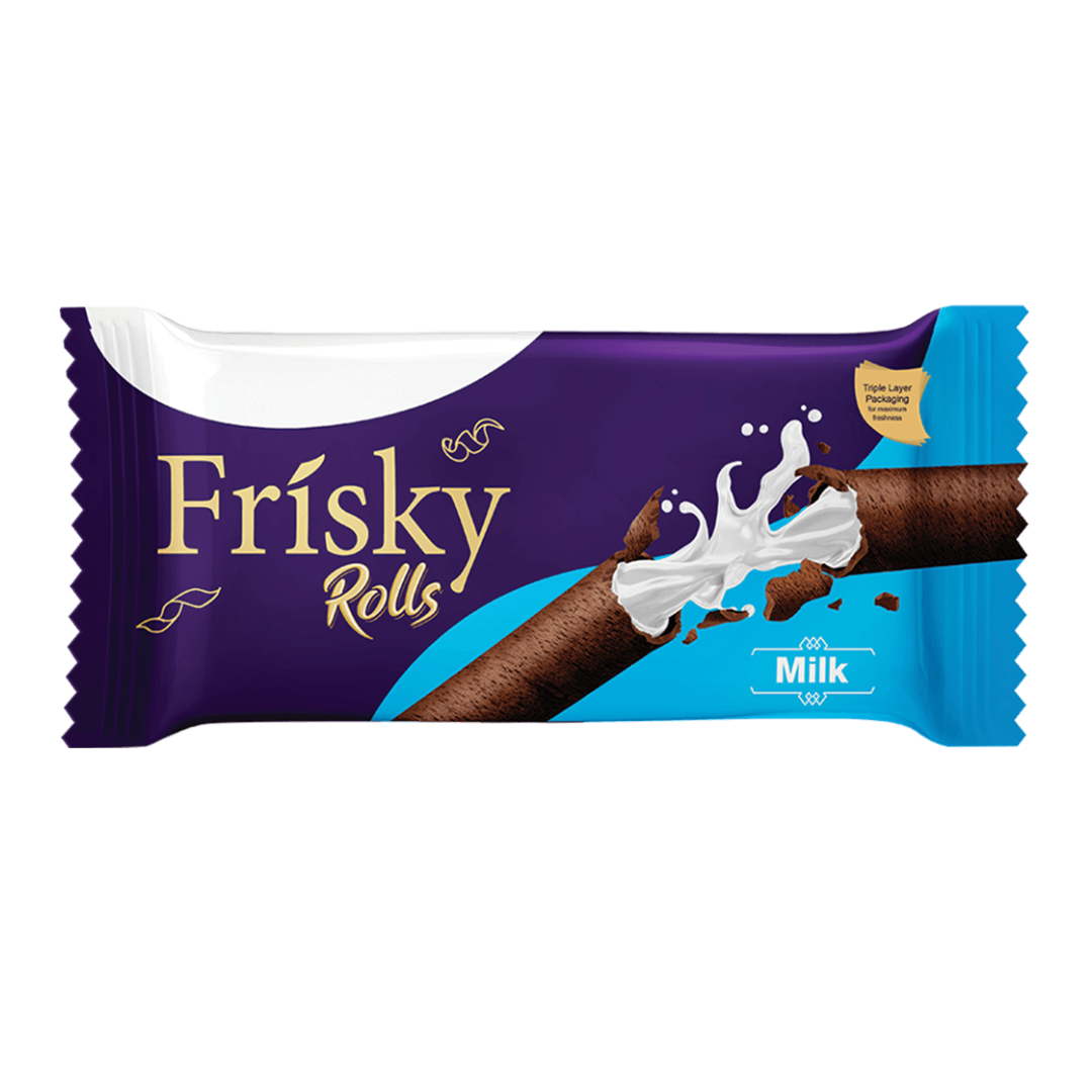 INNOVATIVE FRISKY ROLLS MILK WAFER 86GM