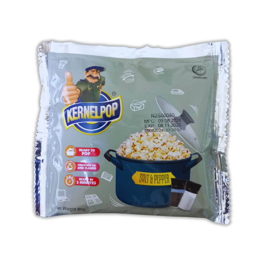 KERNELPOP POPCORN SALT & PEPPER POUCH 80GM