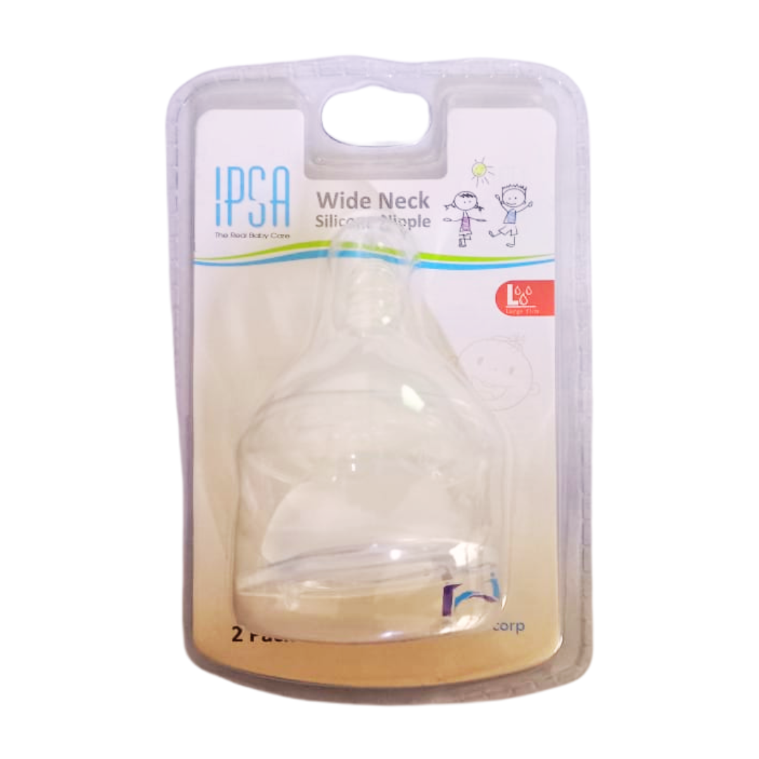 IPSA SILICONE NIPPLE LARGE FLOW 2-PCS PACK