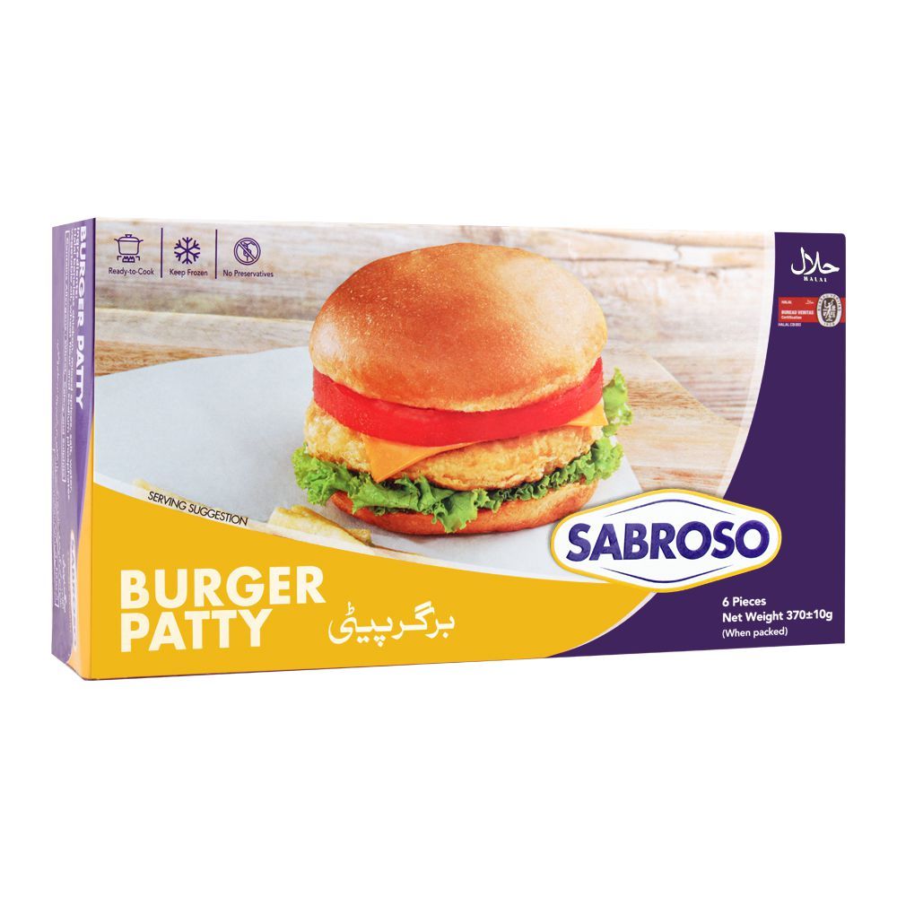 SABROSO BURGER PATTY NET WEIGHT 370G