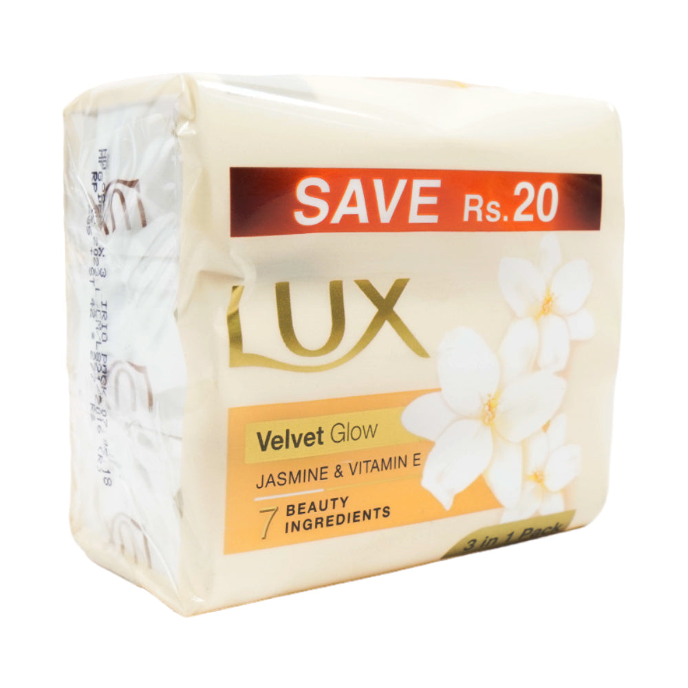 LUX VALVET GLOW JASMINE VITAMIN C & GLYCERIN 100G 3PAC