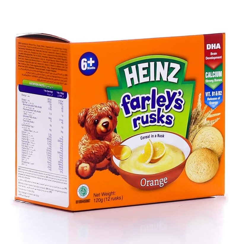 HEINZ FARLEYS RUSK ORANGE 6+MONTHS 120GM