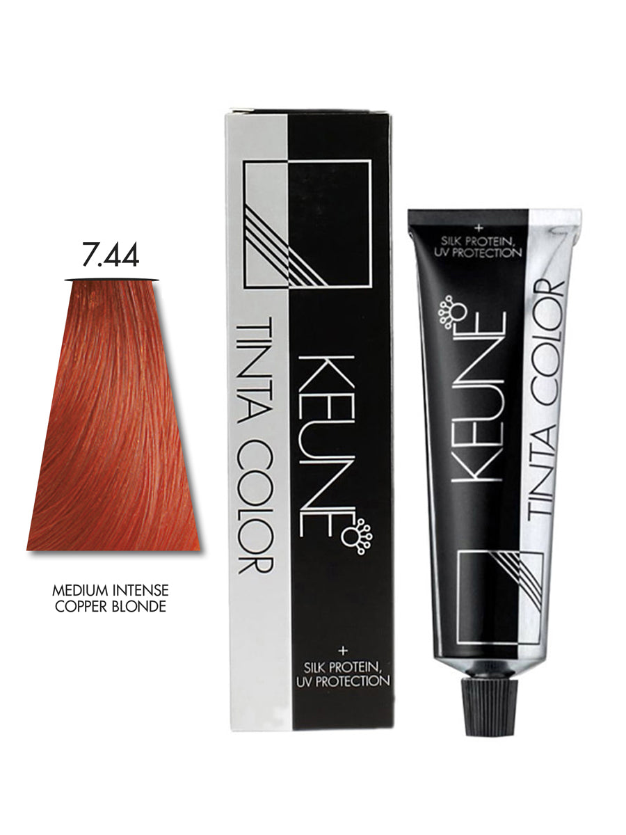 KEUNE HAIR COLOR MEDIUM INTENSE COPPER BLONDE 7.44