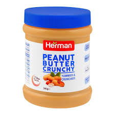 HERMAN PEANUT BUTTER CRUNCHY 340GM