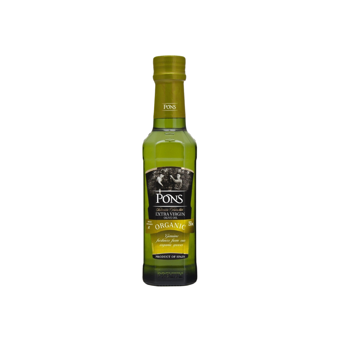 PONS EXTRA VIRGIN OLIVE OIL ORGANIC BOTTLE 250ML