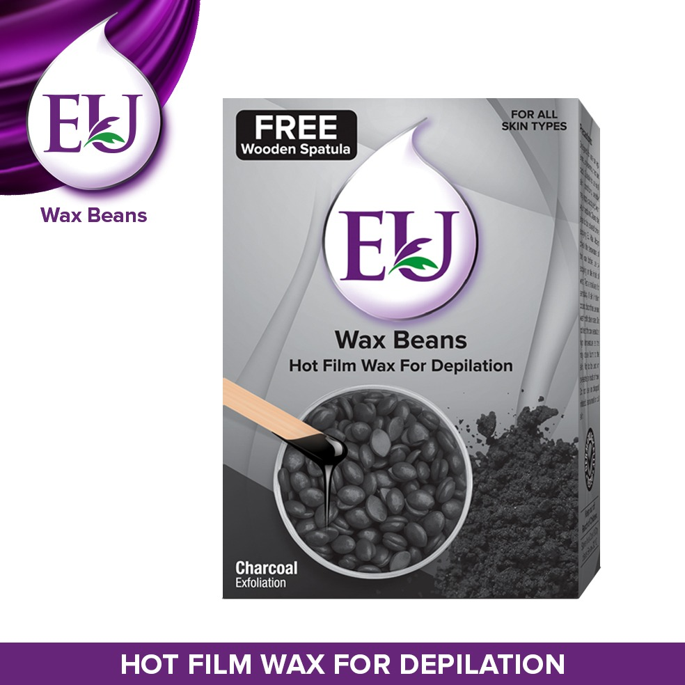 EU CHARCOAL EXFOLIATION WAX BEANS ( FREE WOODEN SPATULA)