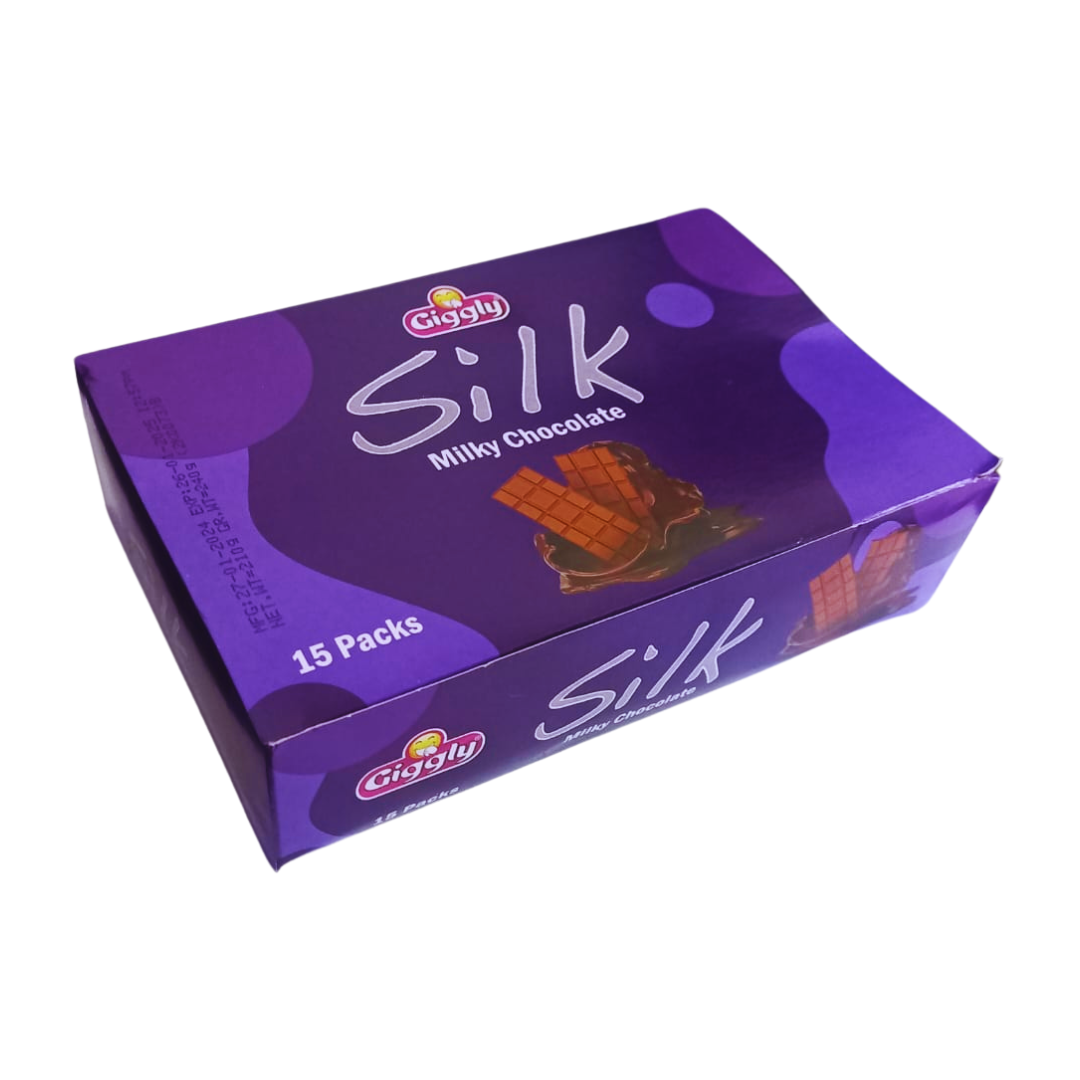 GIGGLY SILK MILKY CHOCOLATE 26GM 15PCS BOX