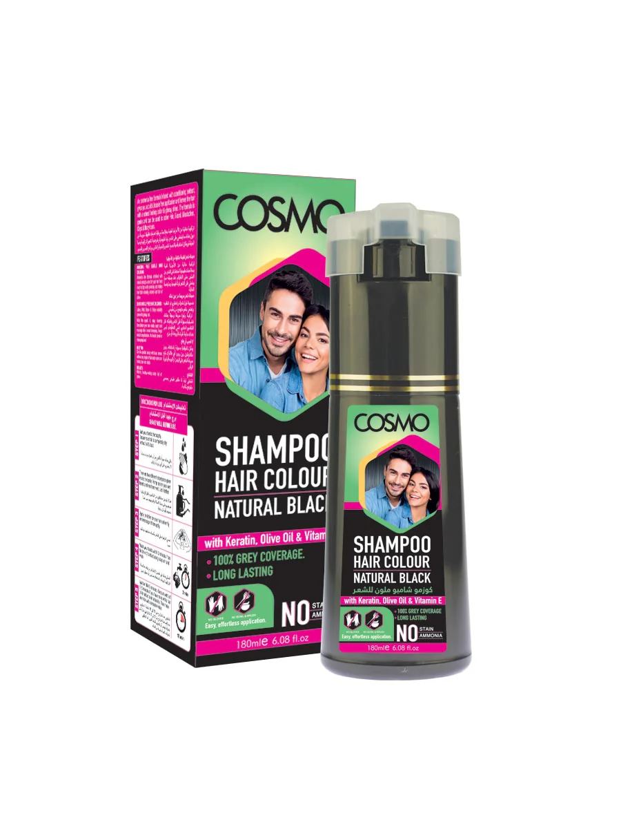 COSMO COLOUR SHAMPOO NATURAL BLACK 180ML