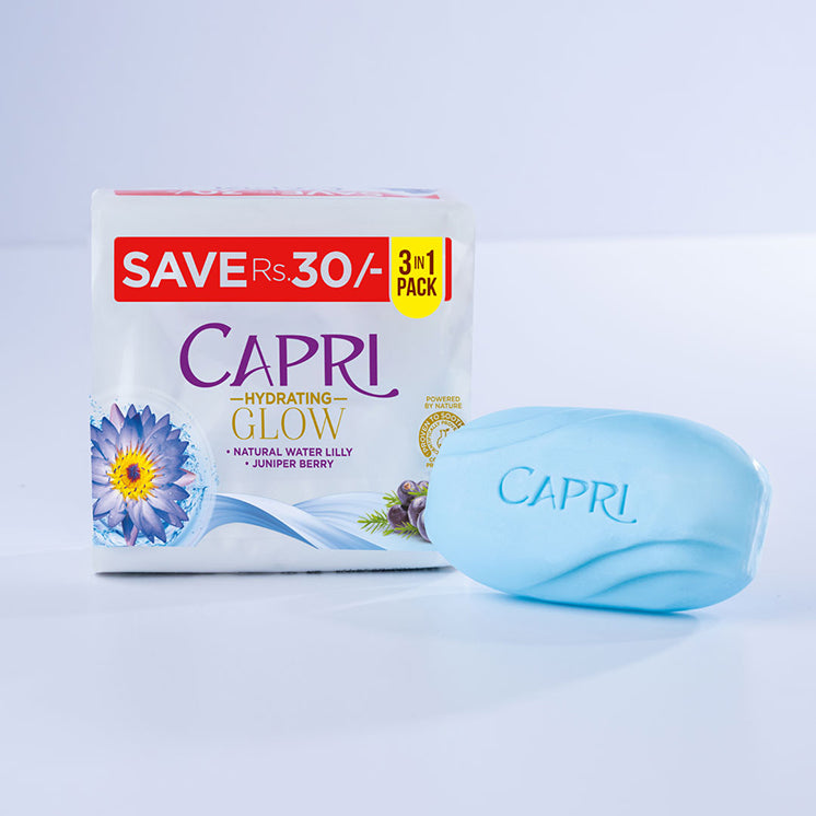 CAPRI HYDRATING GLOW WATER LILY+JANIPER BERRY 170GM 3IN1 PACK