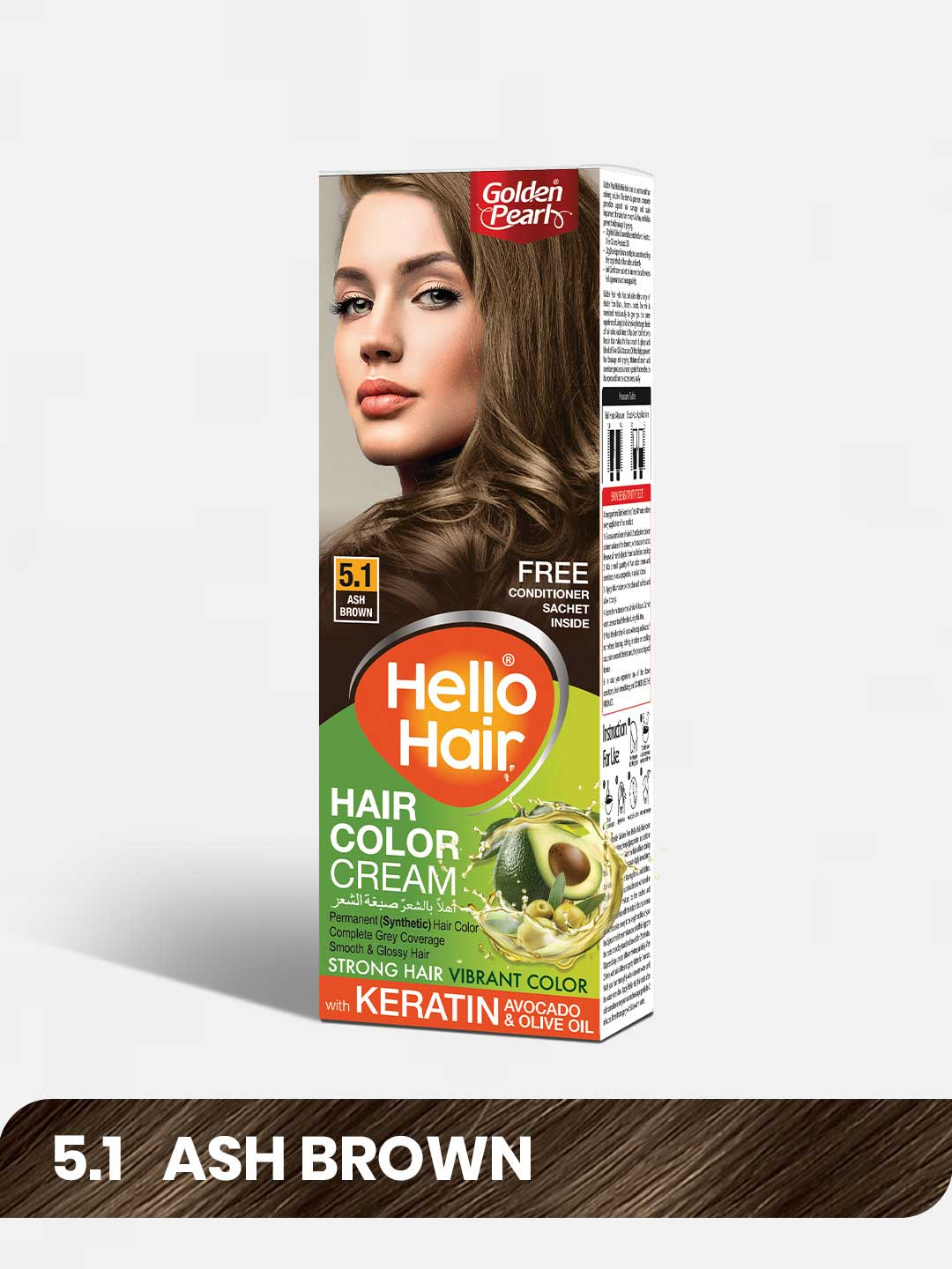 HELLO HAIR COLOR CREAM ASH BROWN 5.1