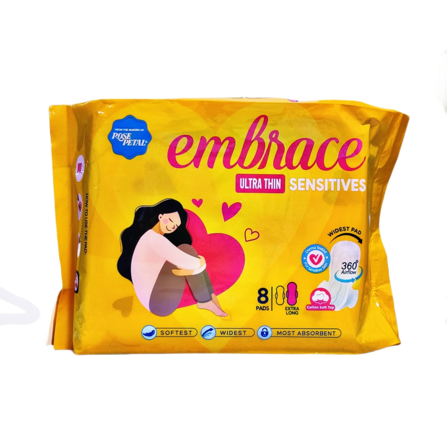 EMBRACE ULTRA THIN SENSITIVES SANITARY PADS EXTRA LONG 8-PCS