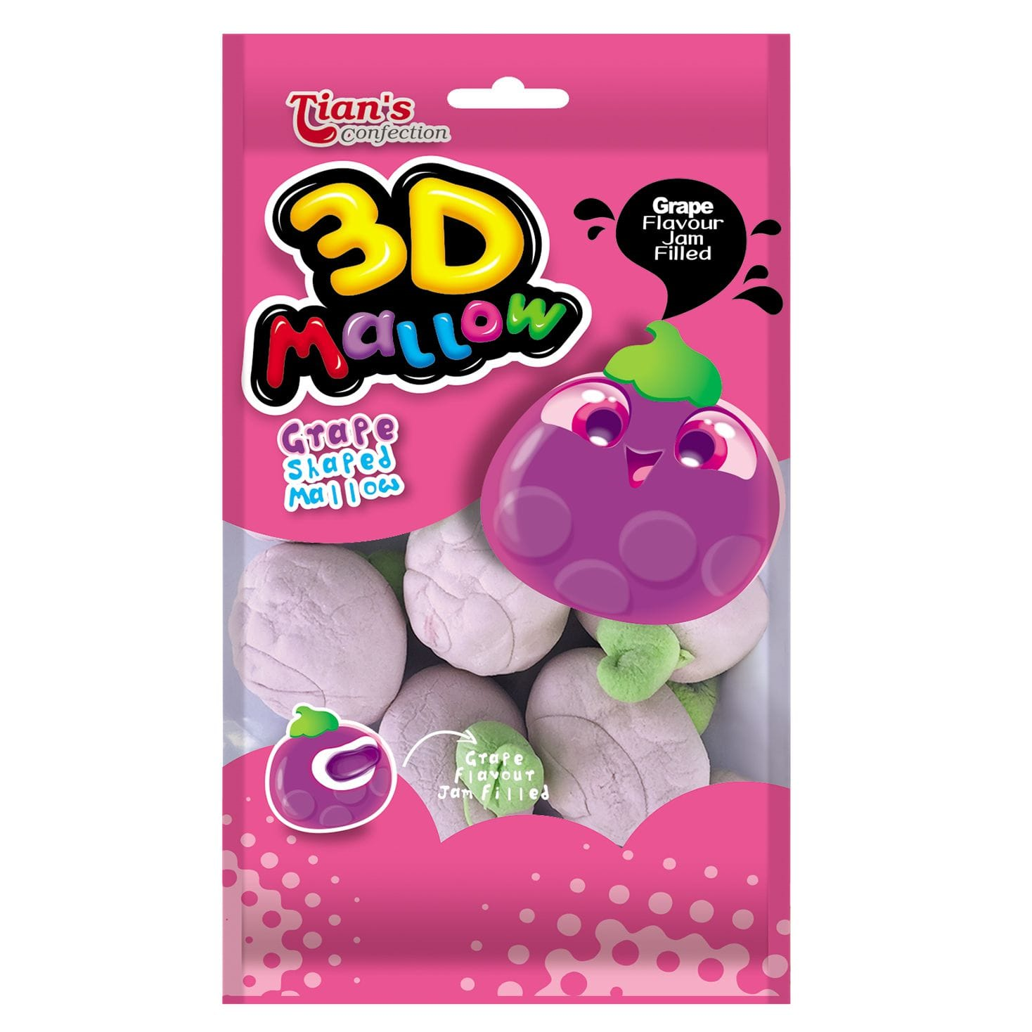 TIANS 3D MALLOW GRAPE SHAPED MARSHMALLOW 100GM