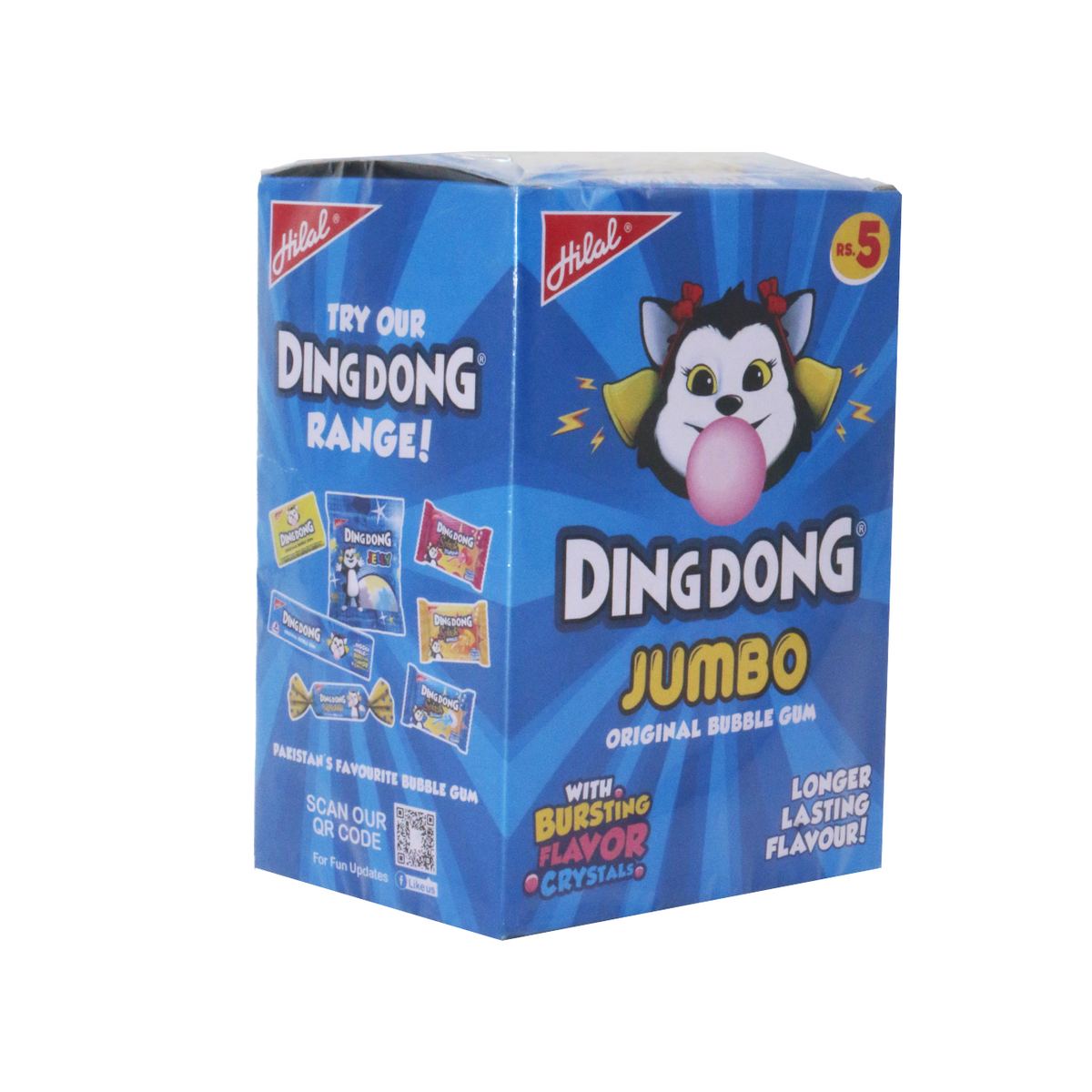 HILAL DING DONG JUMBO ORIGINAL BUBBLE GUM 50POUCHES