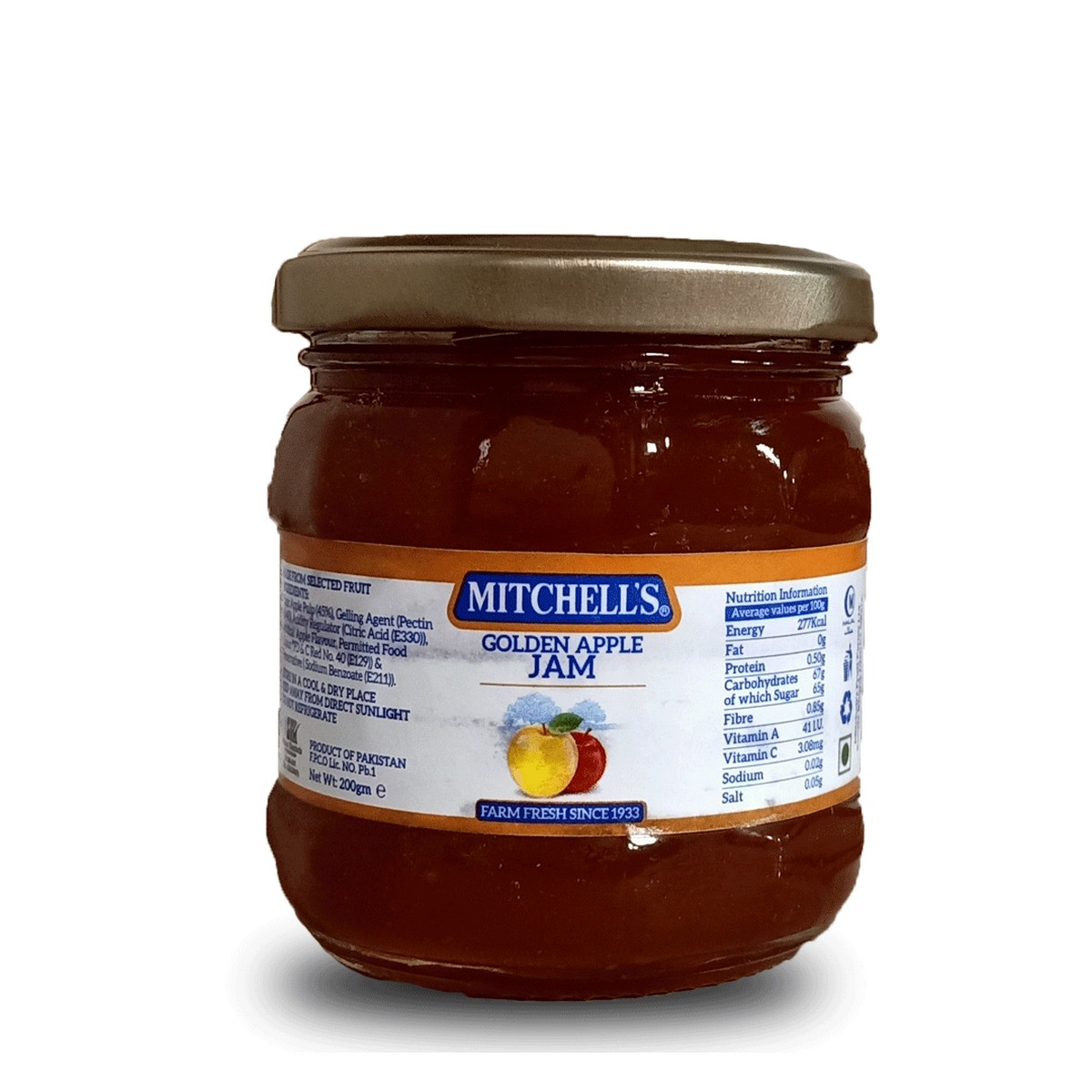 MITCHELLS GOLDEN APPLE JAM 200GM