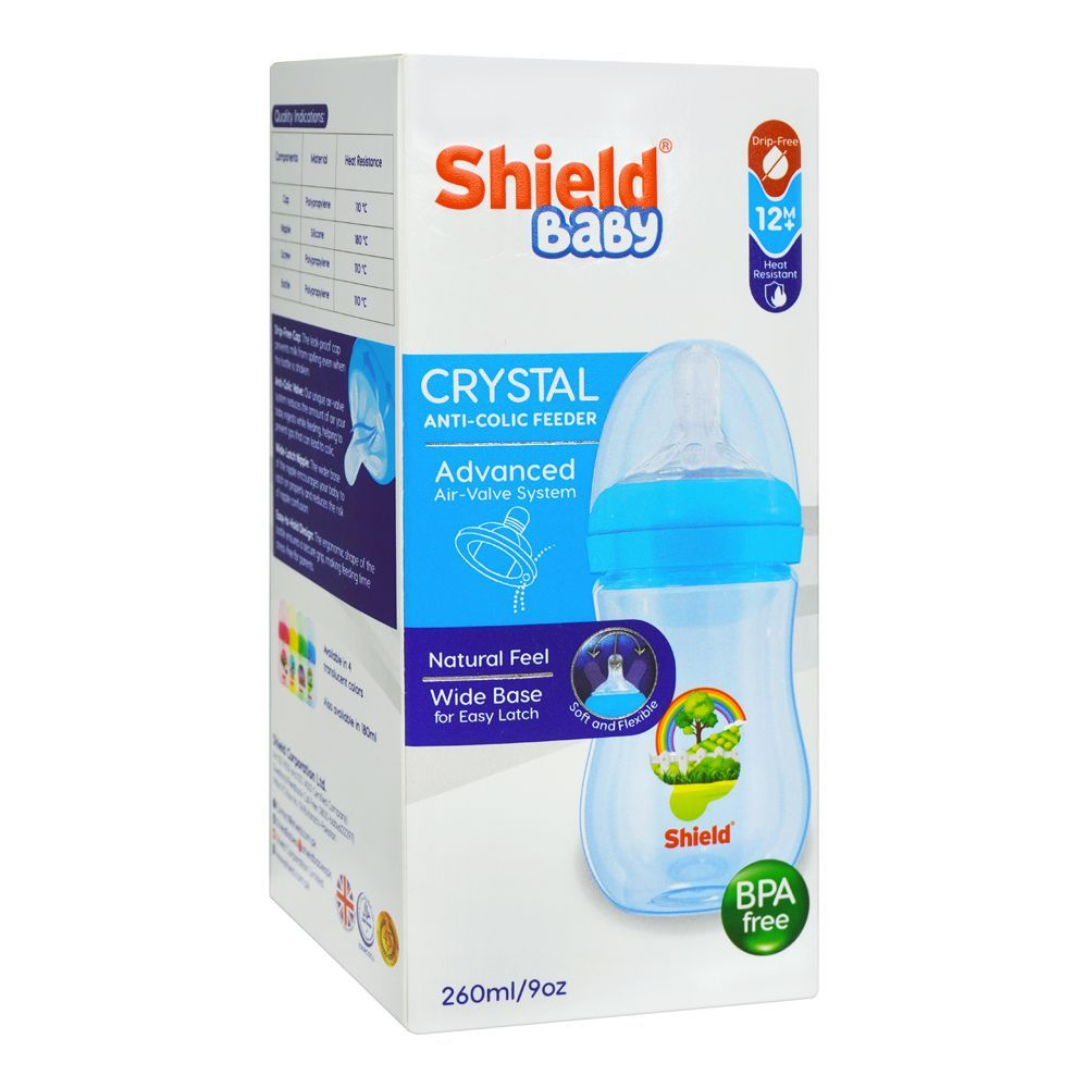 SHIELD BABY CRYSTAL ANTI-COLIC FEEDER 260ML 12M+