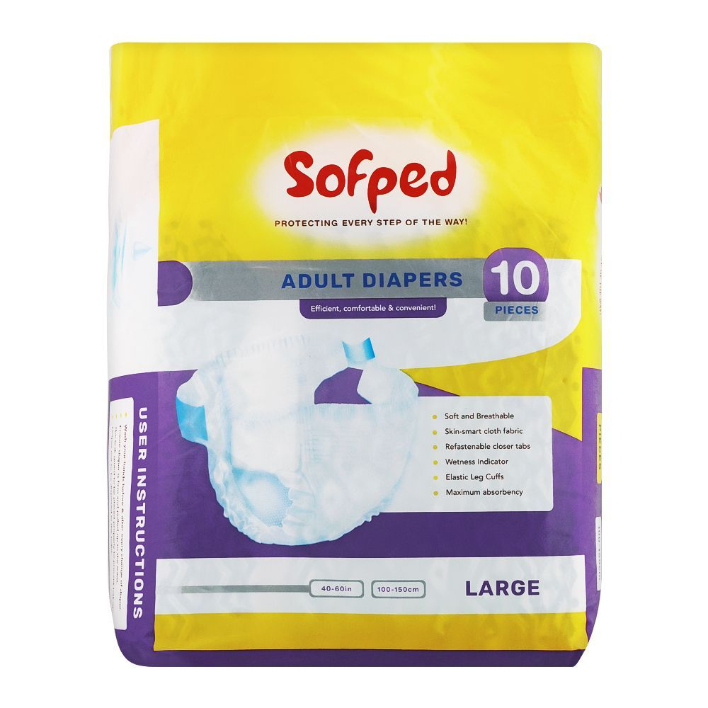 SOFPED ADULT DIAPER MEDIUM 10-PCS