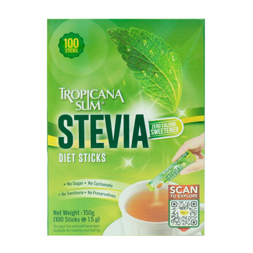 TROPICANA SLIM SWEETENER STEVIA DIET STICK 100S 150GM