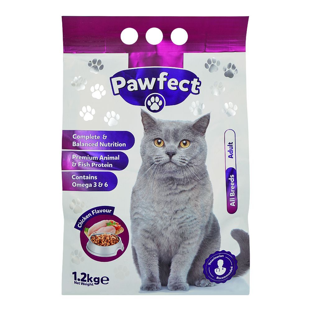 PAWFECT ADULT CAT FOOD CHICKEN FLAVOUR 1.2KG