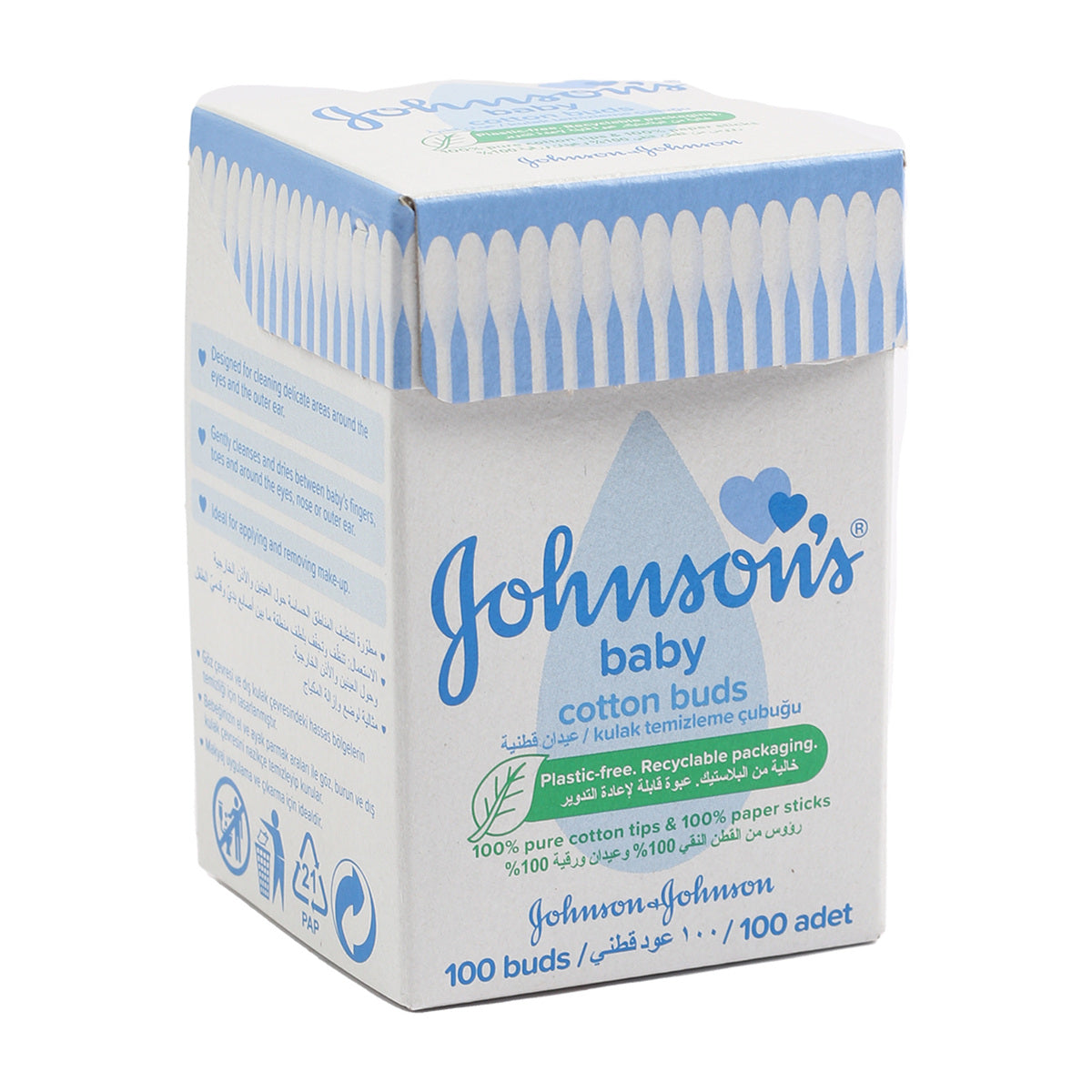 JOHNSONS BABY COTTON BUDS 100PCS