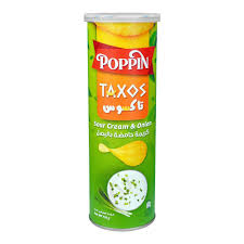 POPPIN TAXOS CHIPS SOUR CREAM & ONION 110GM