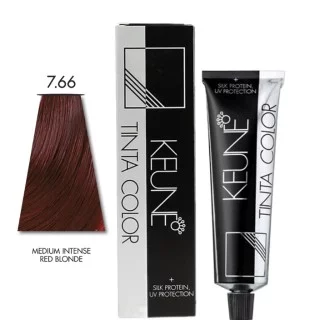 KEUNE TINTA HAIR COLOR MEDIUM INTENSE RED BLONDE 7.66, 60ML