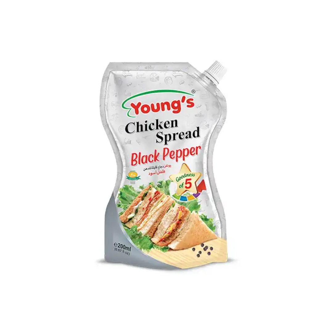 YOUNGS CHICKEN SPREAD BLACK PEPPER 200ML